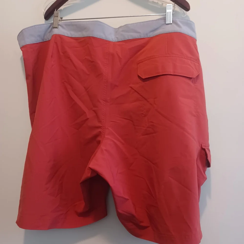Duluth Trading Co Mens Moose 9” Board Shorts‎ Size 48 Drawstring Rust Orange